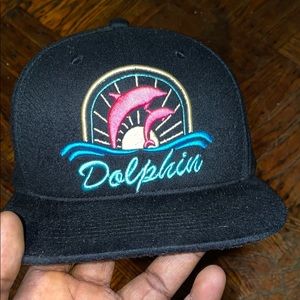 Pink Dolphin suede strap back hat